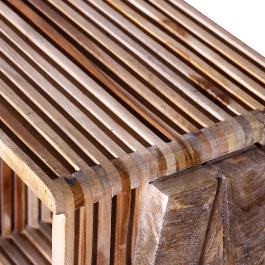 Armário TV com 3 prateleiras empilháveis, teca recuperada