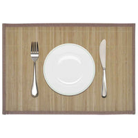 6 pcs individuais de mesa em bambu 30 x 45 cm natural