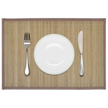 6 pcs individuais de mesa em bambu 30 x 45 cm natural
