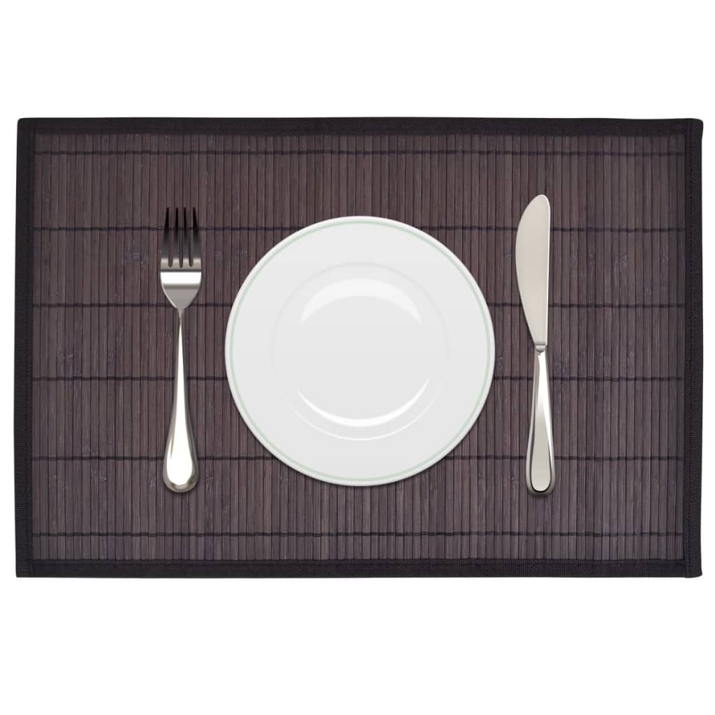 6 pcs individuais de mesa em bambu 30 x 45 cm natural