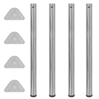 4 pernas de mesa, altura ajustável, cromo 710 mm