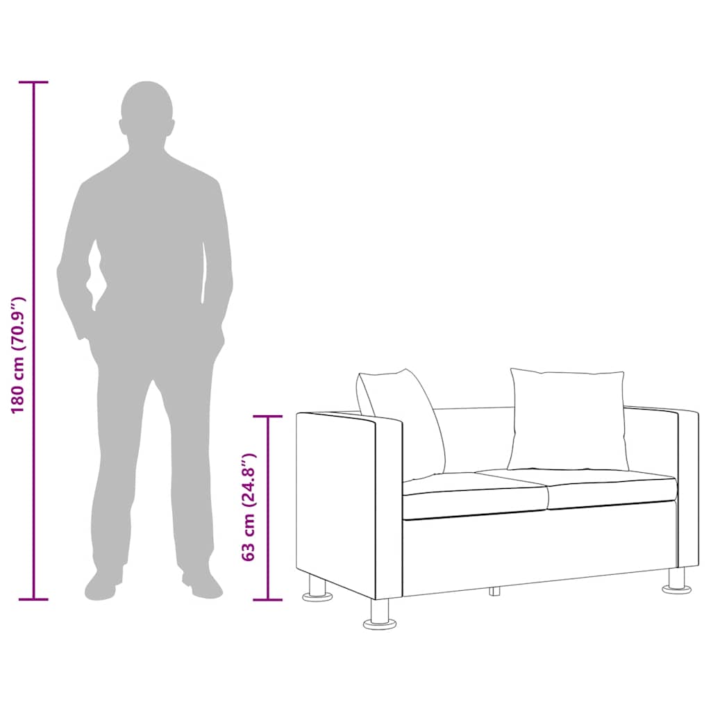 vidaXL Sofá de 3 lugares couro artificial preto