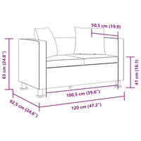 vidaXL Sofá de 3 lugares couro artificial preto