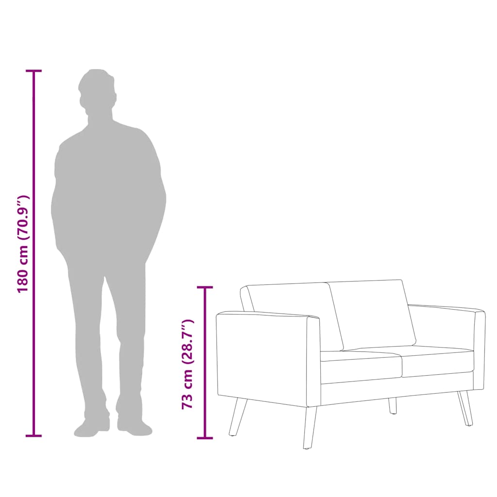vidaXL Sofá de 2 lugares em tecido cinzento claro