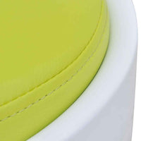 vidaXL Banco de couro artificial branco e verde