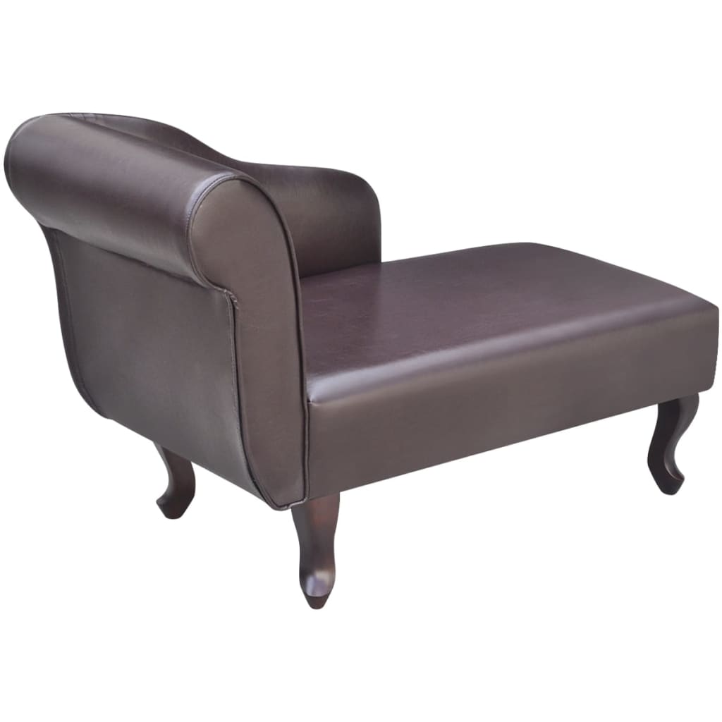vidaXL Chaise longue couro artificial castanho