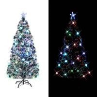 vidaXL Árvore de Natal pré-iluminada c/ suporte e LED 150 cm fibra ótica