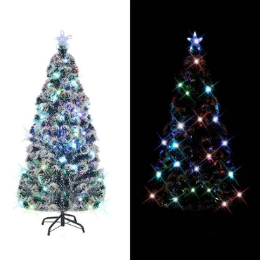 vidaXL Árvore de Natal pré-iluminada c/ suporte e LED 150 cm fibra ótica
