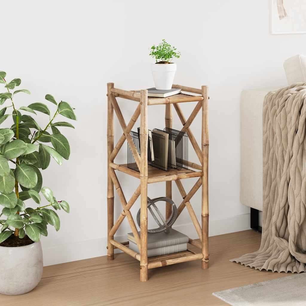 vidaXL Estante de bambu quadrada com 3 prateleiras