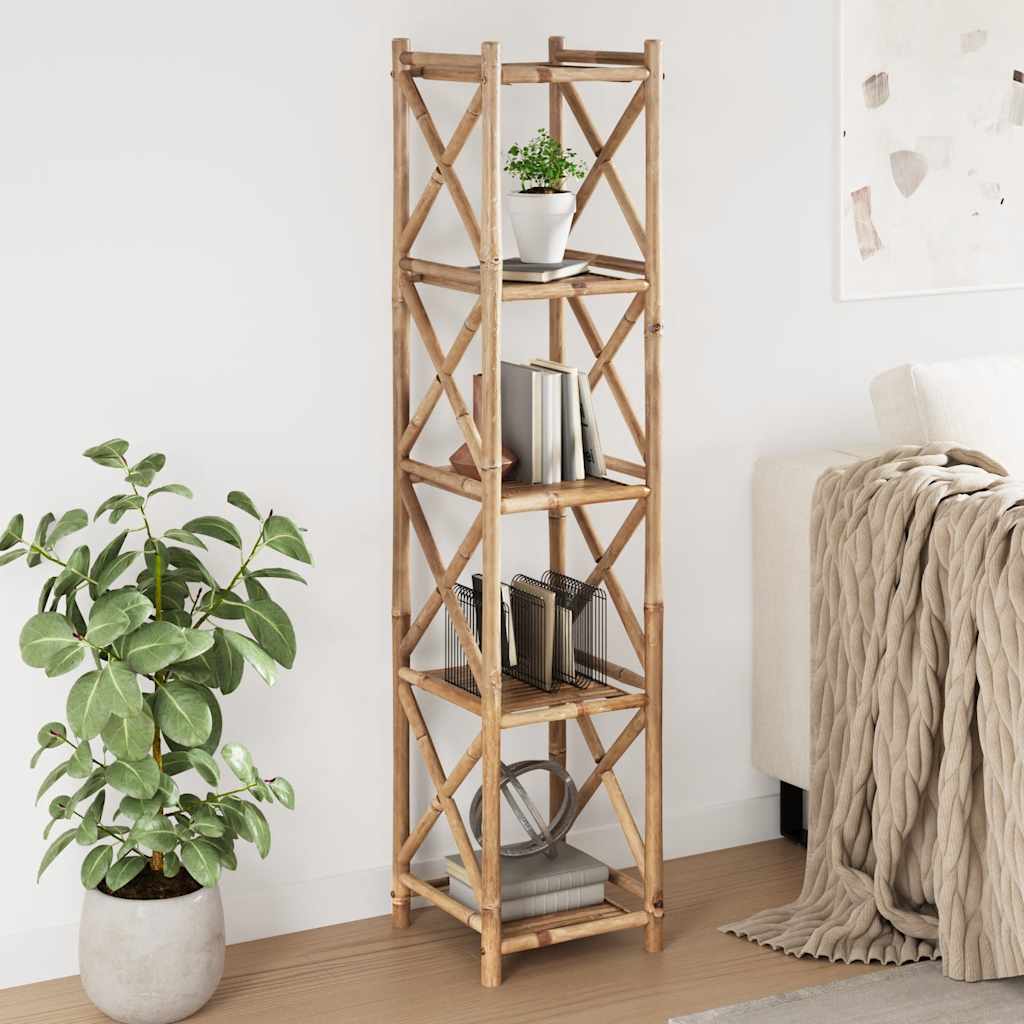 vidaXL Estante de bambu quadrada com 3 prateleiras