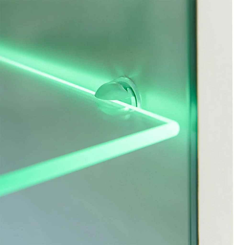 Armário TV de parede expositor com LED alto brilho, preto, 4 pcs