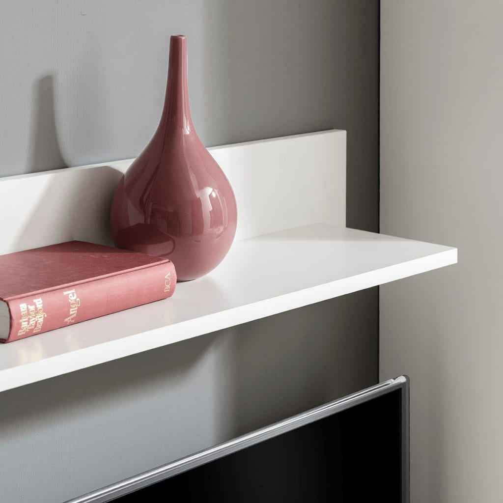 Armário TV de parede expositor com LED alto brilho, preto, 4 pcs