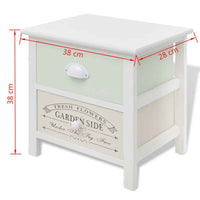 vidaXL Mesas de cabeceira 2 pcs estilo francês madeira