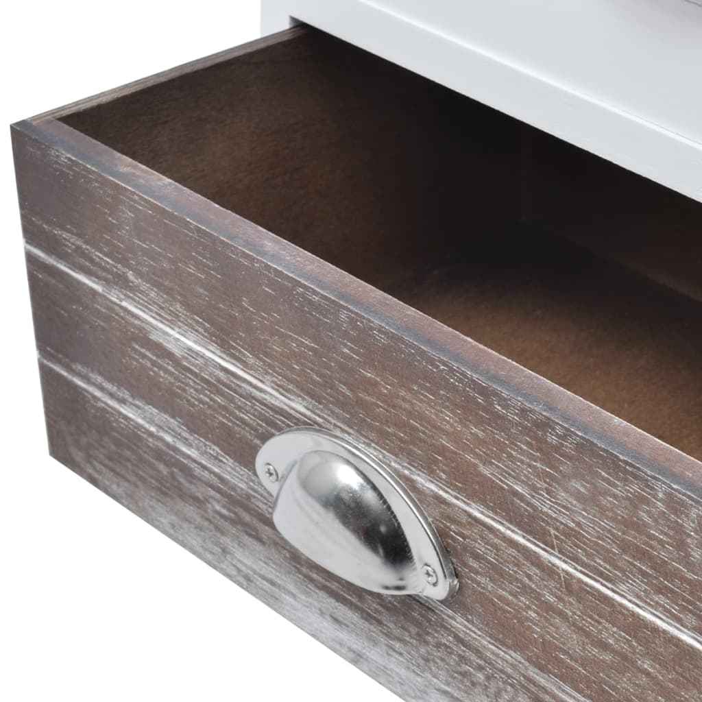 vidaXL Mesas de cabeceira 2 pcs castanho e branco