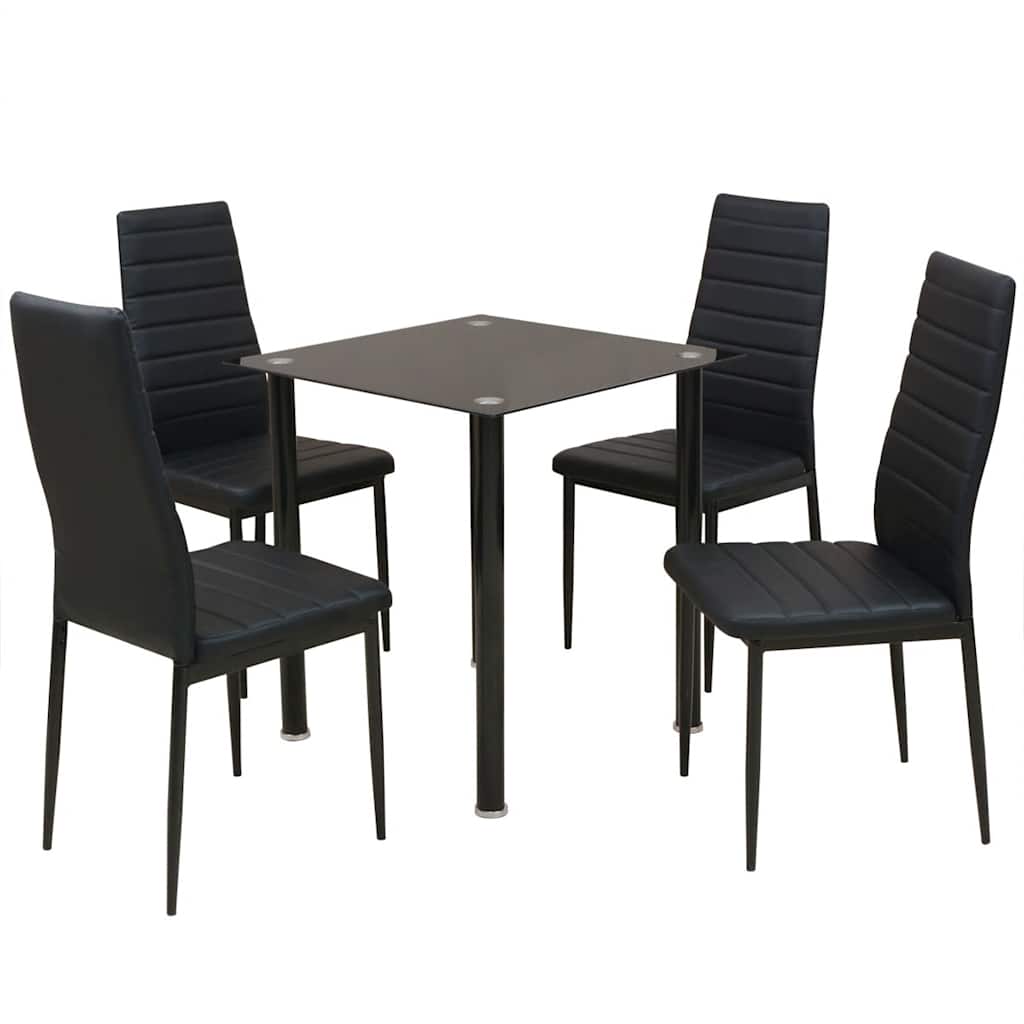 VidaXL Conjunto mesa de jantar e cadeiras 3 pcs preto