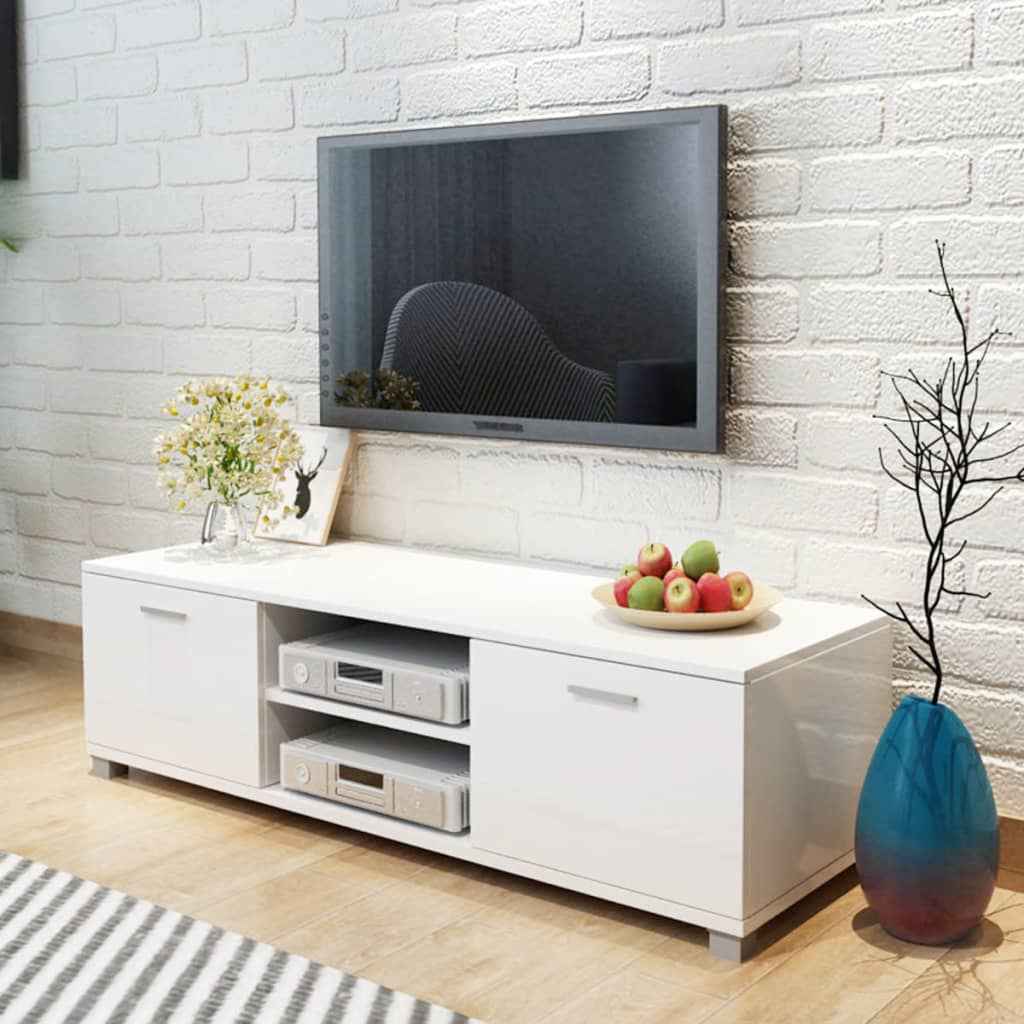 vidaXL Móvel de TV 120x40,5x35 cm branco brilhante