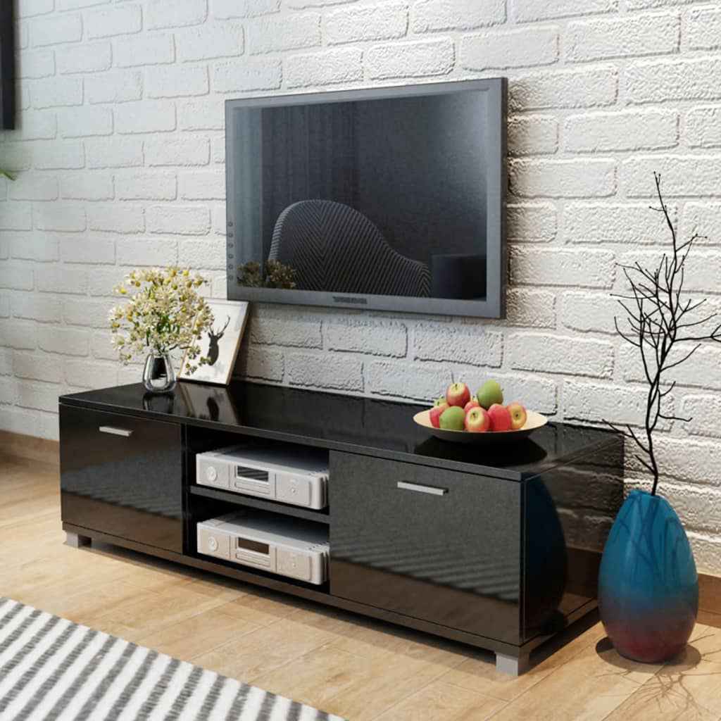 vidaXL Móvel de TV 120x40,5x35 cm branco brilhante