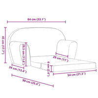 vidaXL Poltrona desdobrável para crianças cinzento-claro