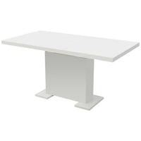 vidaXL Mesa de jantar extensível, branco brilhante