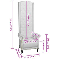 vidaXL Poltrona de costas altas couro artificial branco