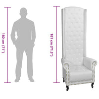 vidaXL Poltrona de costas altas couro artificial branco