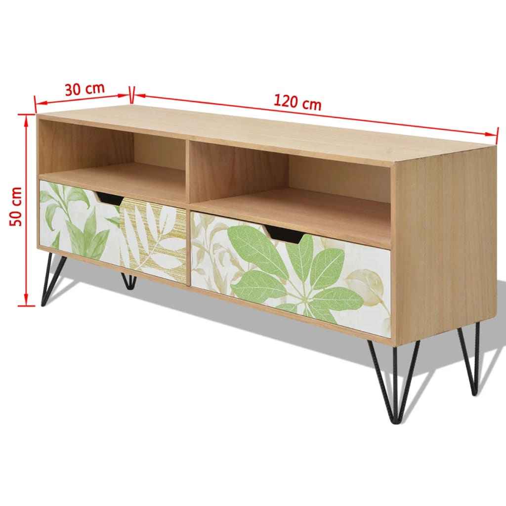 vidaXL Móvel de TV em MDF 120x30x50 cm castanho