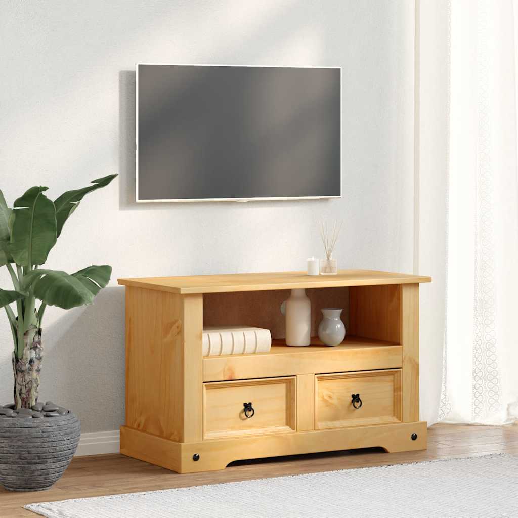 vidaXL Móvel de TV Corona Range em pinho mexicano 91x43x56 cm