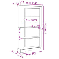 vidaXL Estante 4 prateleiras Corona Range pinho mexicano 80x29x150 cm