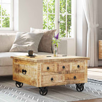 vidaXL Mesa de centro madeira recuperada 70x70x38 cm