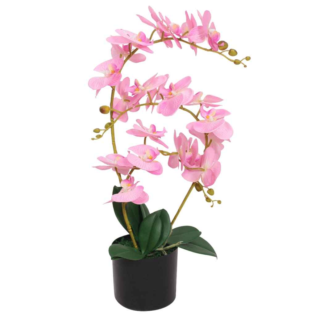 vidaXL Planta orquídea artificial com vaso 30 cm branco