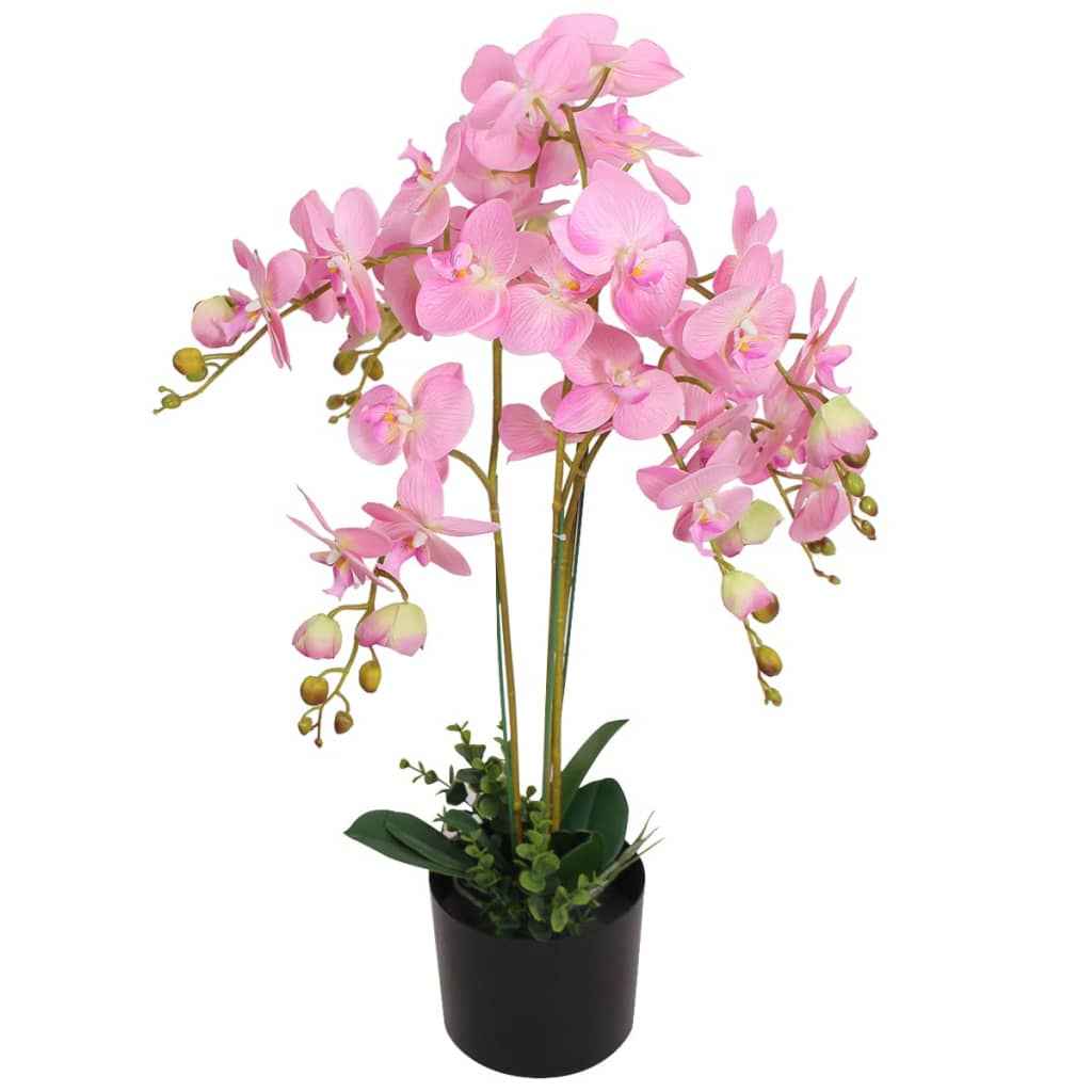 vidaXL Planta orquídea artificial com vaso 30 cm branco