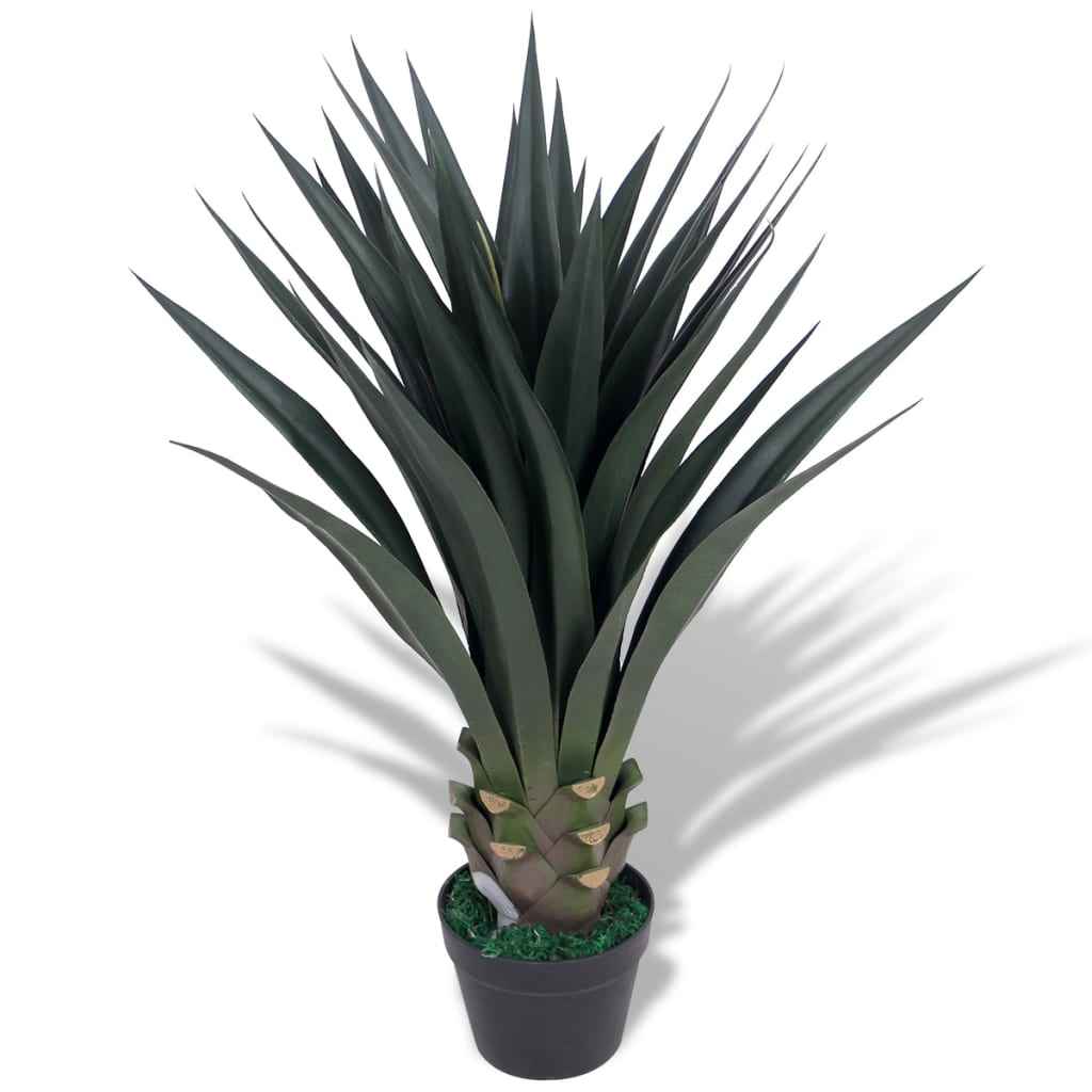 vidaXL Planta espada-de-são-jorge artificial com vaso 90 cm verde
