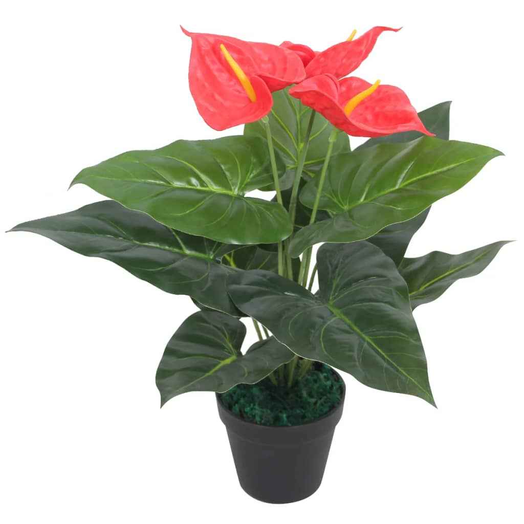 vidaXL Planta hortênsia artificial com vaso 60 cm vermelha