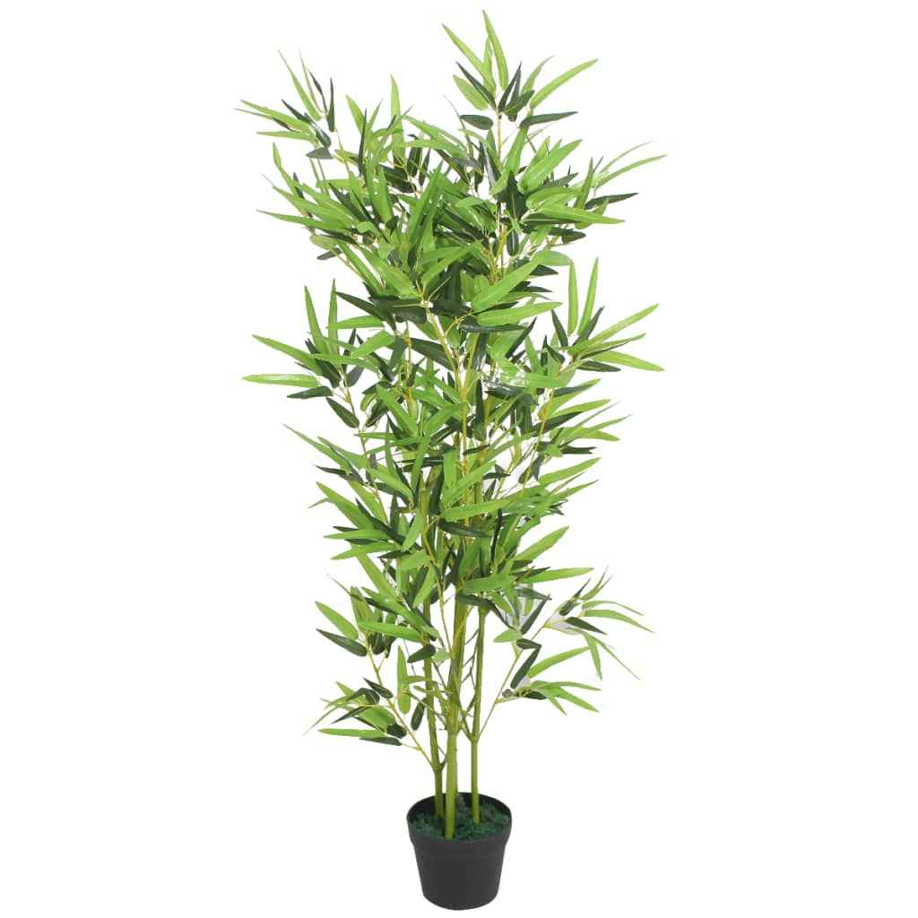 vidaXL Planta bambu artificial com vaso 120 cm verde