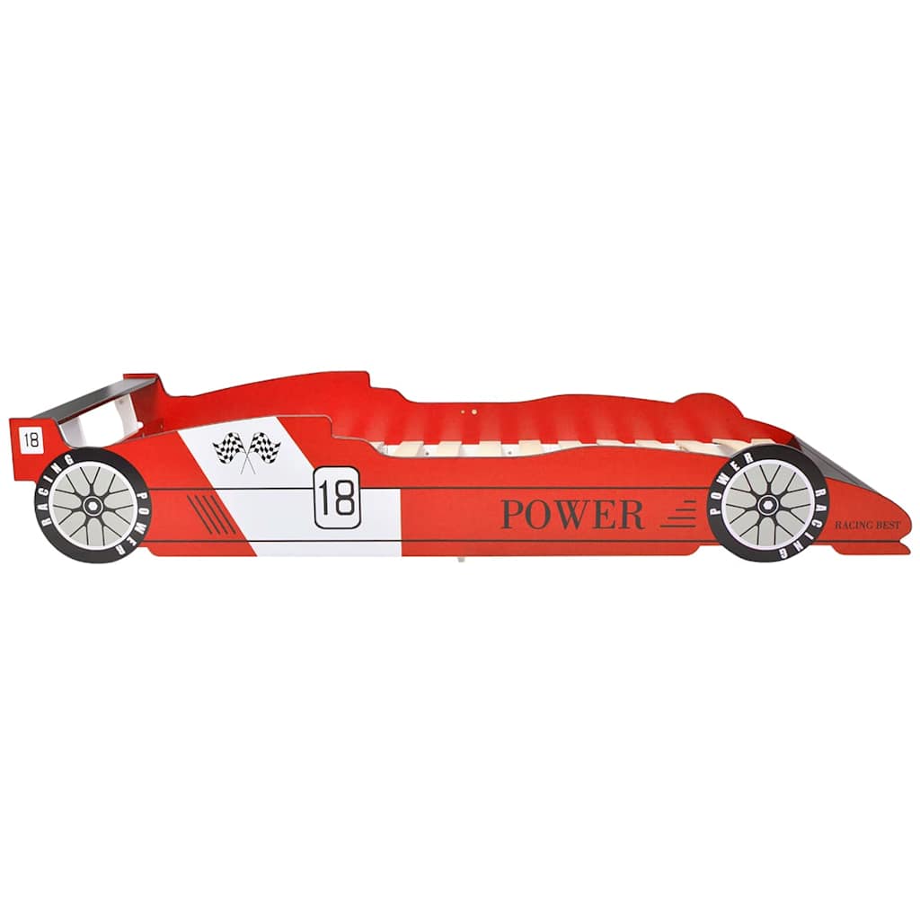 vidaXL Cama carro de corrida para crianças 90x200 cm vermelho