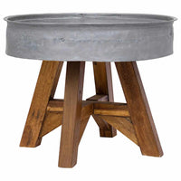 vidaXL Mesa de centro 60x45 cm mistura de madeira recicladas prateado