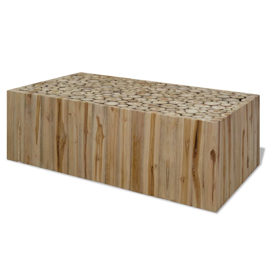 vidaXL Mesa de centro em madeira de teca genuína 50x50x35 cm