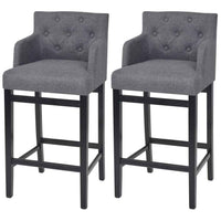 vidaXL Bancos de bar 2 pcs tecido cinzento-escuro