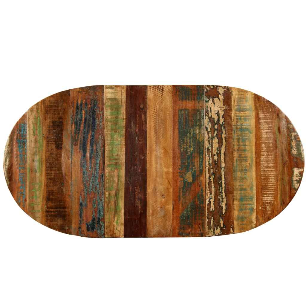 vidaXL Mesa de jantar madeira de mangueira maciça e aço 180 cm