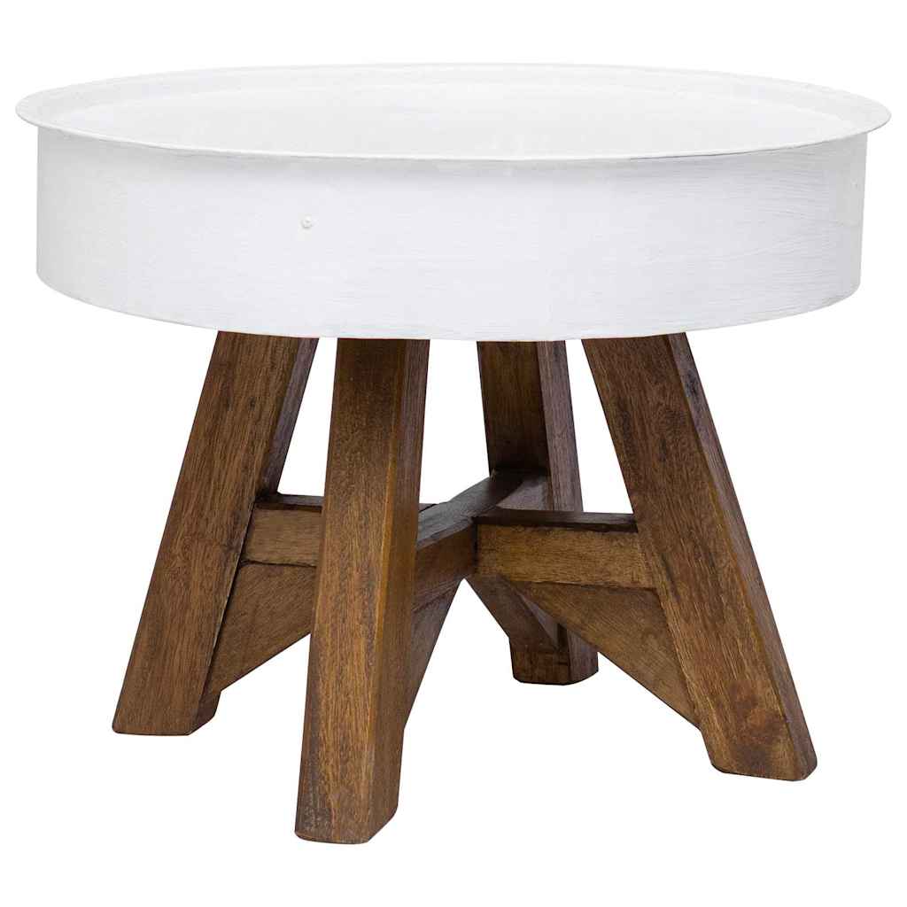 vidaXL Mesa de centro 60x45 cm mistura de madeira recicladas prateado