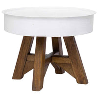 vidaXL Mesa de centro 60x45 cm mistura de madeira recicladas prateado