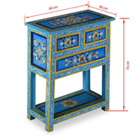 vidaXL Aparador c/ gavetas madeira mangueira turquesa pintado à mão