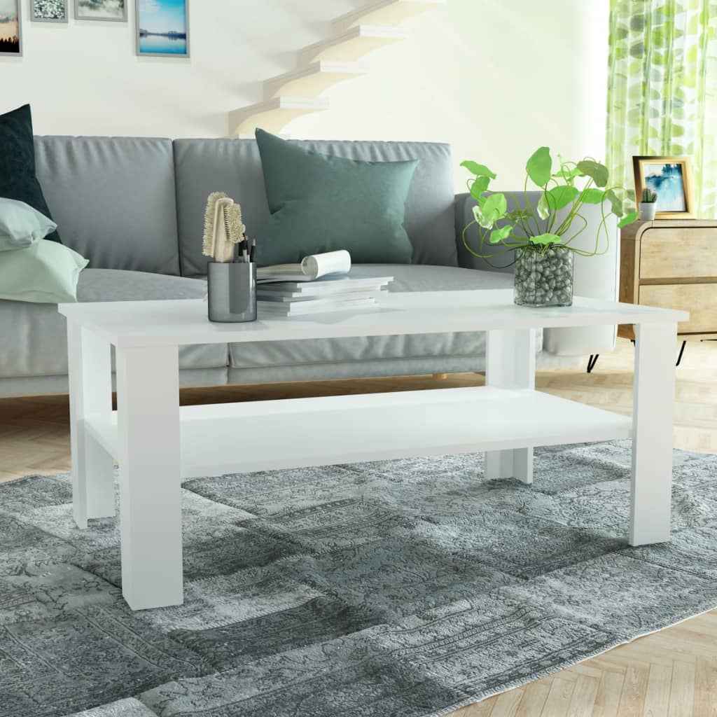 vidaXL Mesa de centro em aglomerado 100x59x42 cm branco