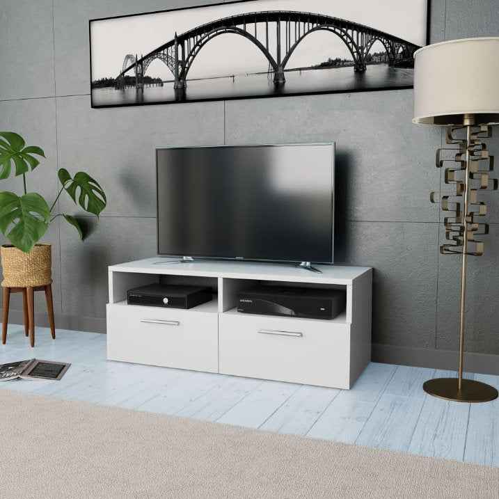 vidaXL Móvel de TV em aglomerado 95x35x36 cm branco