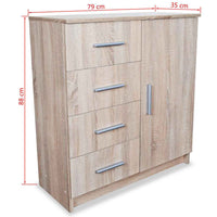 vidaXL Aparador em aglomerado 79x35x88 cm cor carvalho