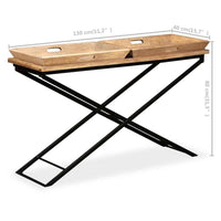 vidaXL Mesa de centro madeira de mangueira maciça 110x55x42 cm