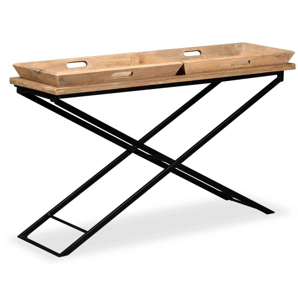 vidaXL Mesa de centro madeira de mangueira maciça 110x55x42 cm
