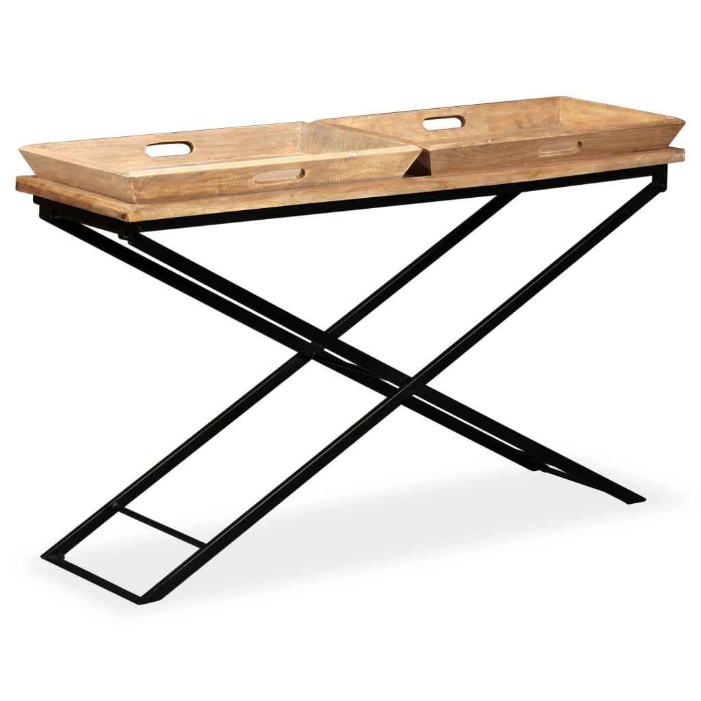 vidaXL Mesa de centro madeira de mangueira maciça 110x55x42 cm