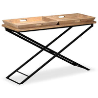 vidaXL Mesa de centro madeira de mangueira maciça 110x55x42 cm