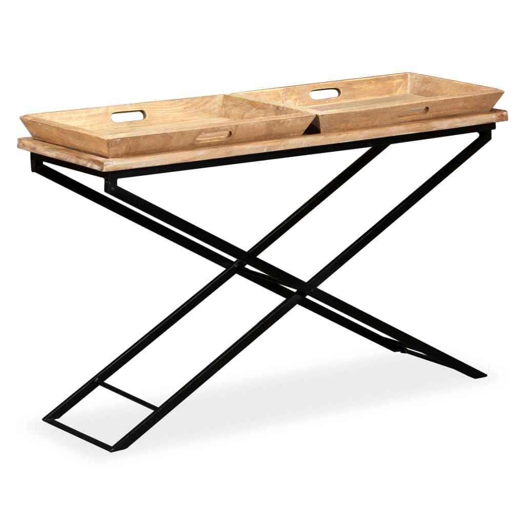 vidaXL Mesa de centro madeira de mangueira maciça 110x55x42 cm